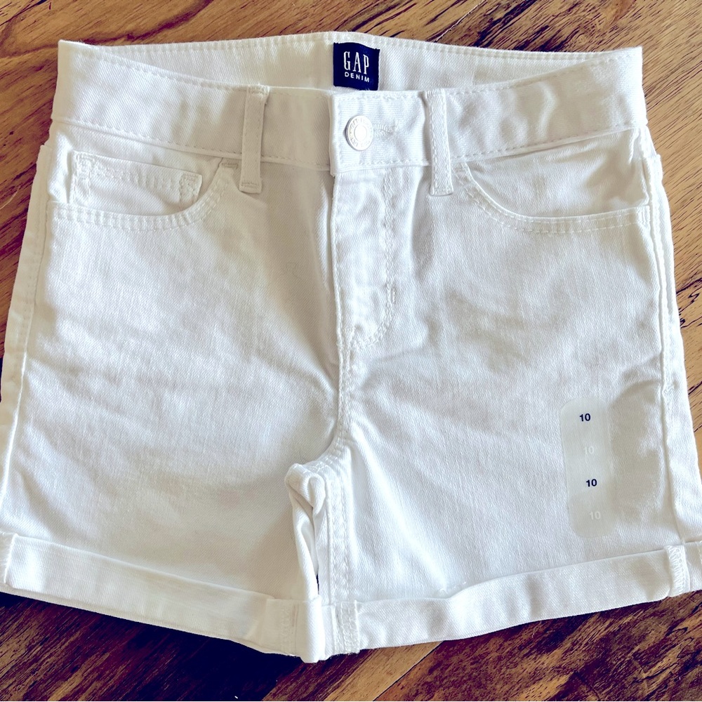 NEW GAP White Denim Shorts Girls Size 10